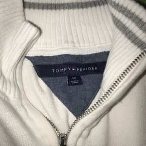 Tommy Hilfiger white quarter zip sweater size S